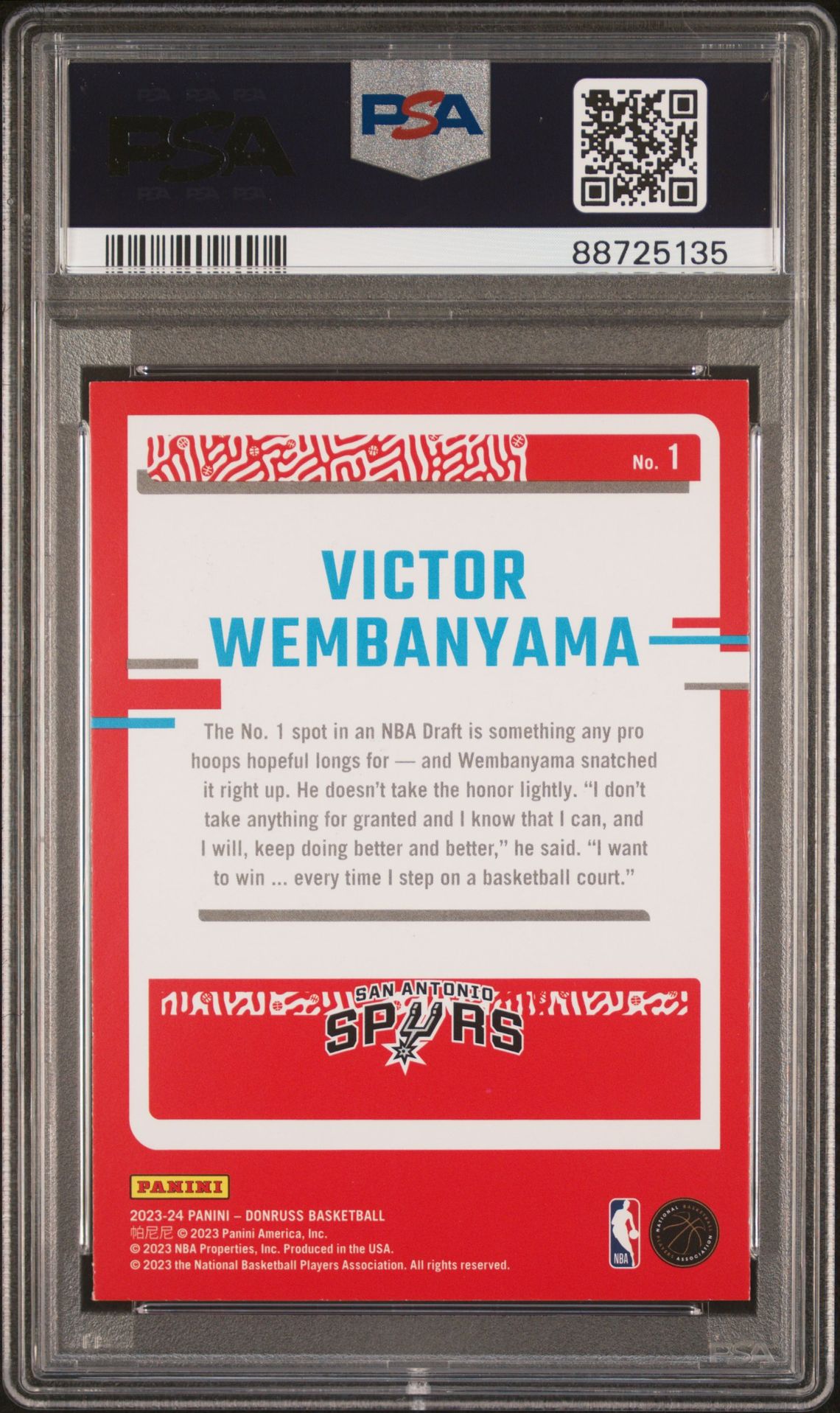 2023 Panini Donruss The Rookies Victor Wembanyama #1 Nm 7 back