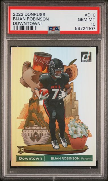 2023 Panini Donruss Downtown! Bijan Robinson #D10 Gem Mt 10 front