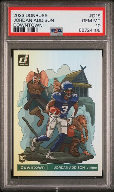 2023 Panini Donruss Downtown! Jordan Addison #D18 Gem Mt 10 front