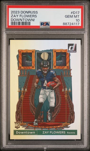 2023 Panini Donruss Downtown! Zay Flowers #D17 Gem Mt 10 front