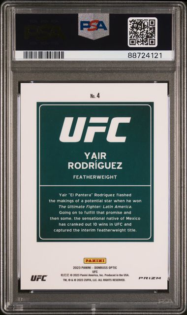 2023 Panini Donruss Optic Ufc Downtown Yair Rodriguez #4 Gem Mt 10 back