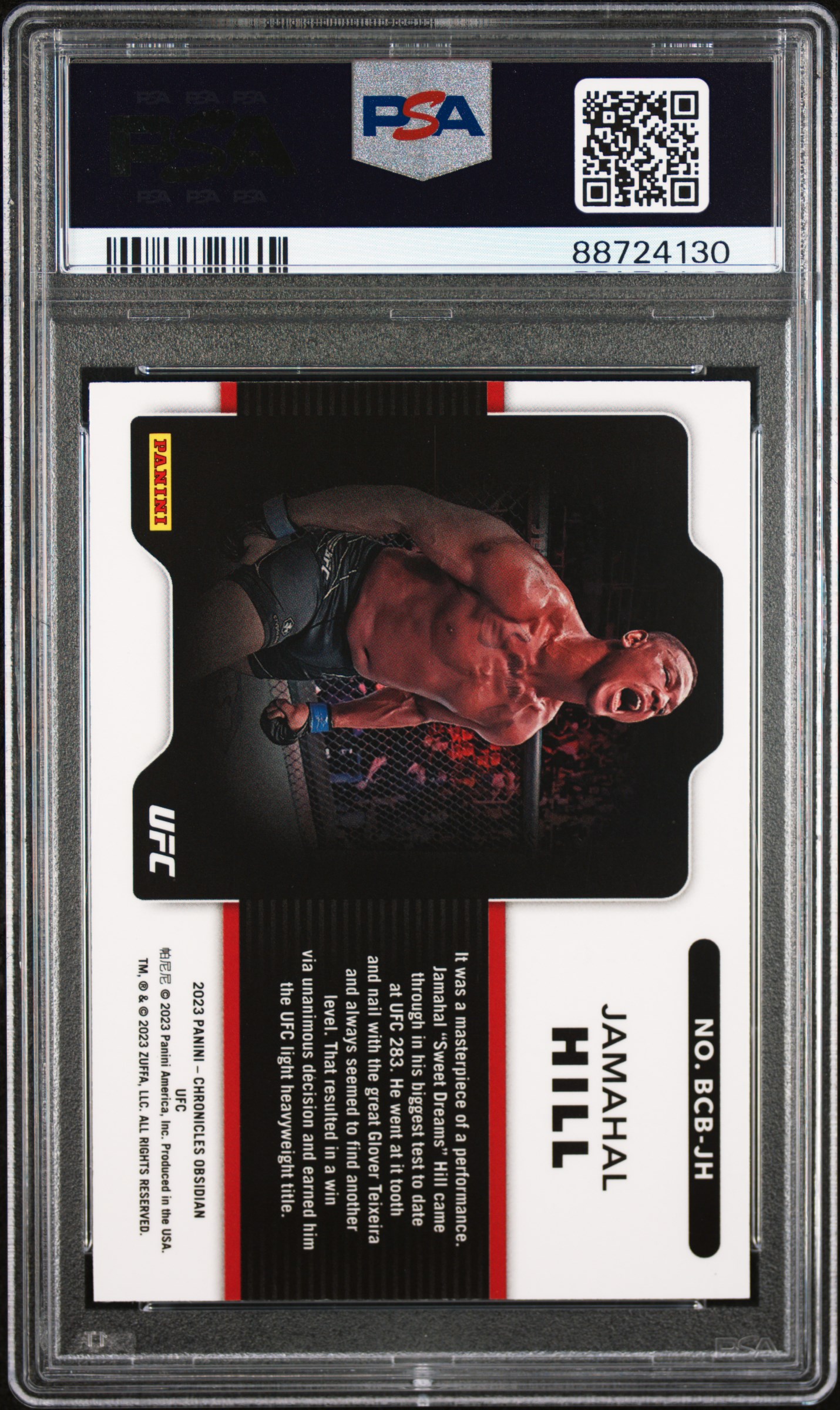 2023 Panini Chronicles Ufc Obsidian Black Color Blast Jamahal Hill #Bcbjh Gem Mt 10 back