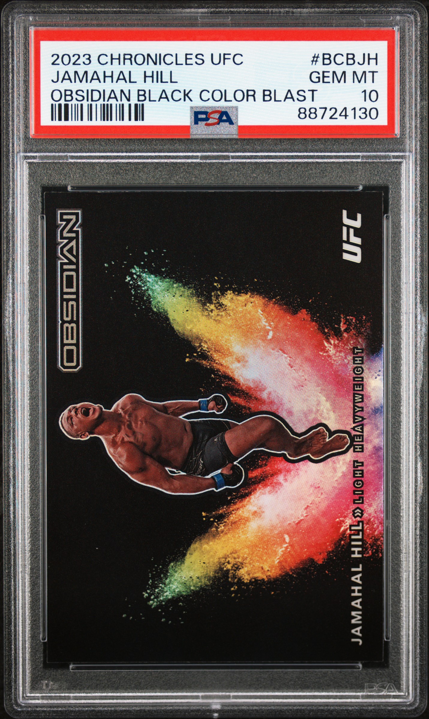 2023 Panini Chronicles Ufc Obsidian Black Color Blast Jamahal Hill #Bcbjh Gem Mt 10 front
