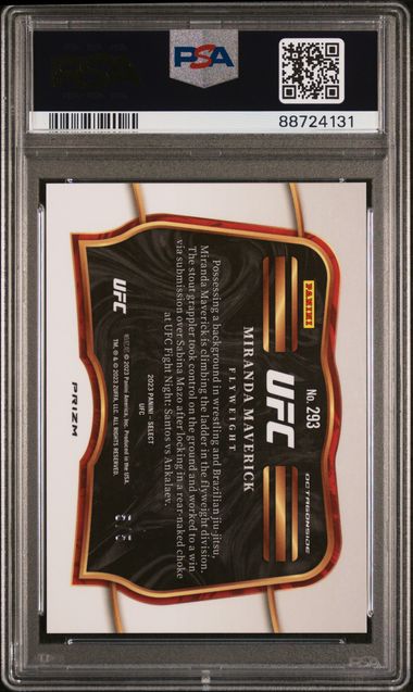2023 Panini Select Ufc Miranda Maverick #293 (Green Disco) Gem Mt 10 back