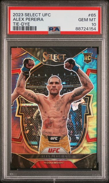 2023 Panini Select Ufc Alex Pereira #65 (Tie-Dye) Gem Mt 10 front