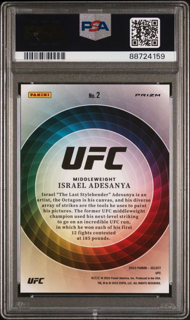 2023 Panini Select Ufc Color Wheel Israel Adesanya #2 Gem Mt 10 back