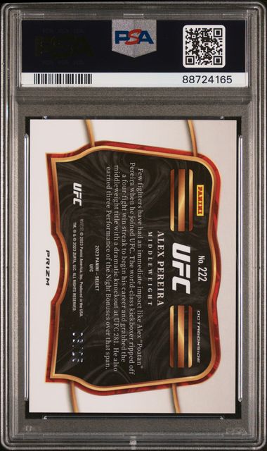 2023 Panini Select Ufc Alex Pereira #222 (Tie-Dye) Gem Mt 10 back