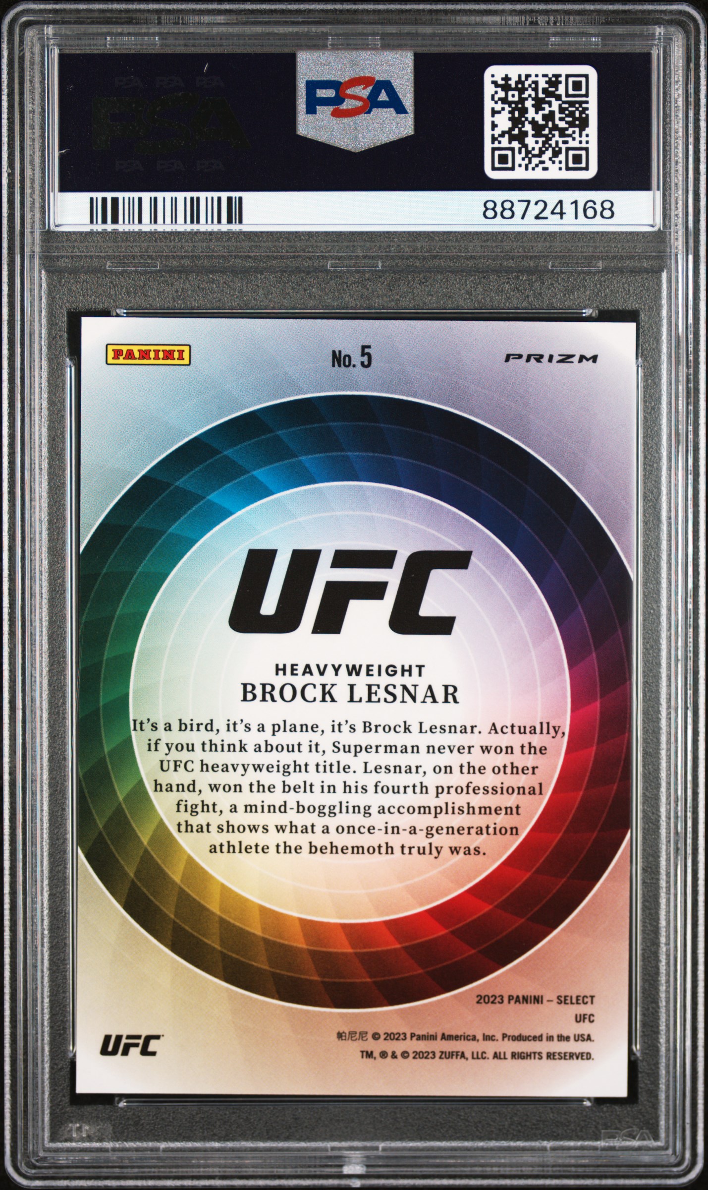2023 Panini Select Ufc Color Wheel Brock Lesnar #5 Gem Mt 10 back