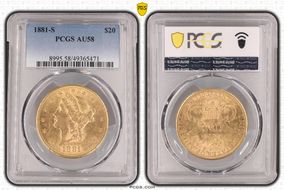 1881-S $20 AU58