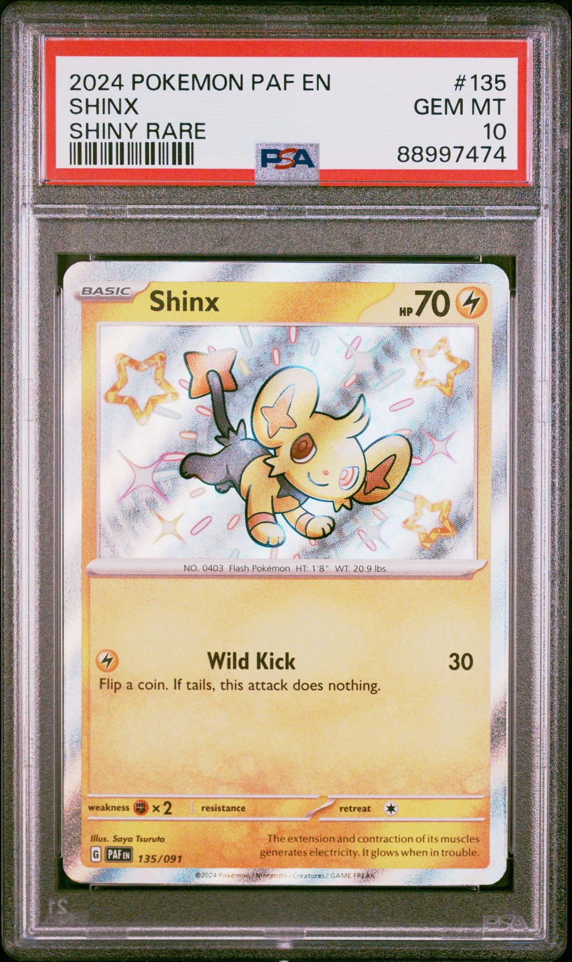 2024 Pokemon POKEMON PAF EN-PALDEAN FATES SHINY RARE #135 Shinx front