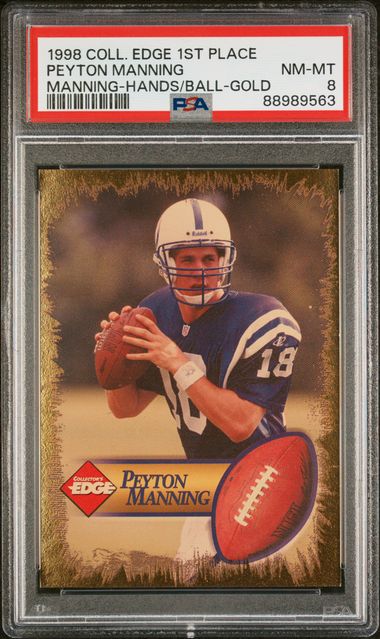 1998 Collector's Edge 1st Place Manning Hands On Ball-Gold