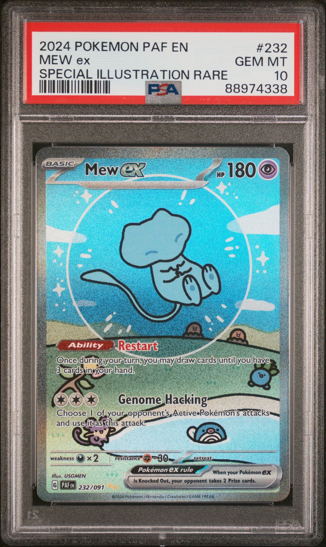 2024 Pokemon POKEMON PAF EN-PALDEAN FATES SPECIAL ILLUSTRATION RARE #232 Mew Ex front