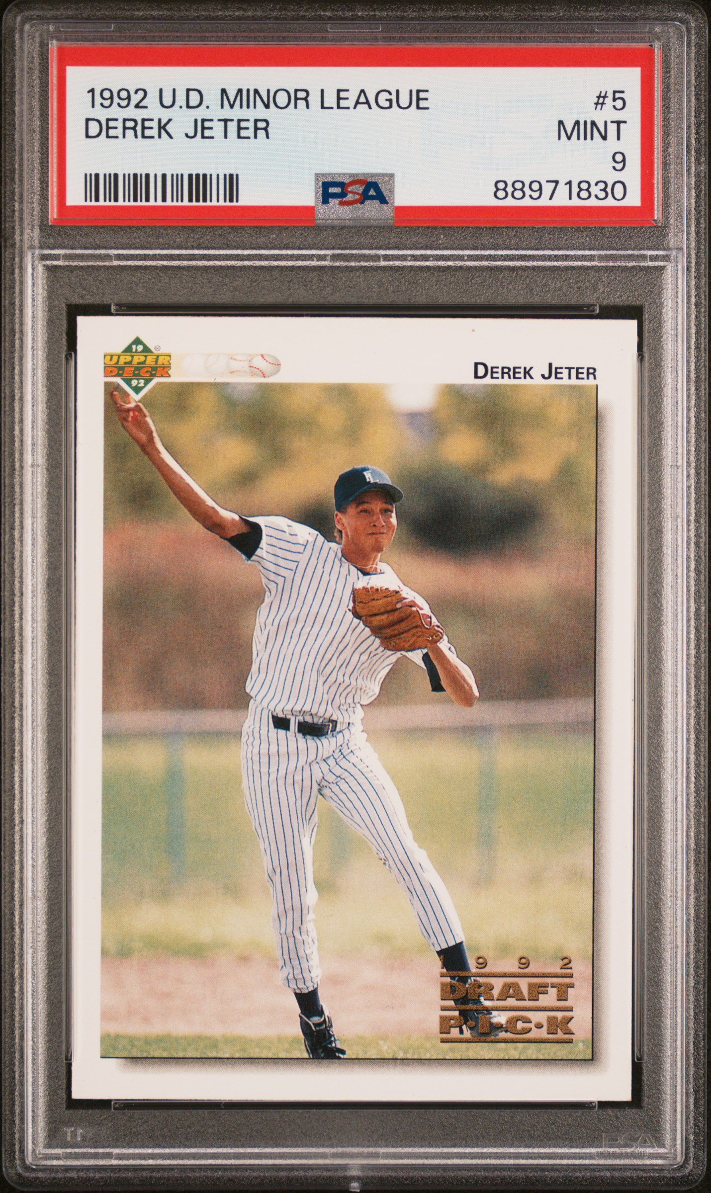 1992 Upper Deck Minor League #5 Derek Jeter Rookie Card – PSA MINT 9