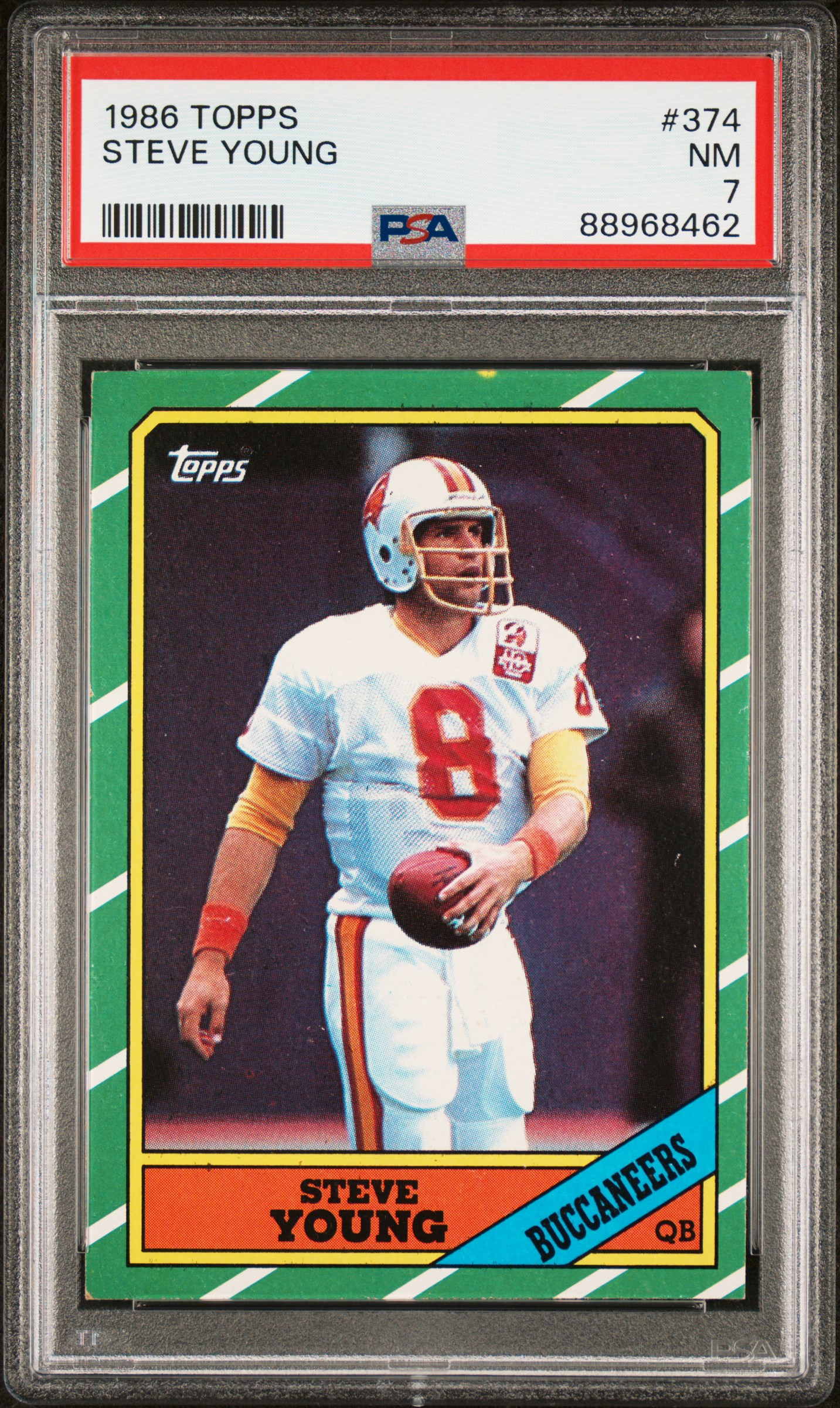 1986 Topps #374 Steve Young Rookie Card  – PSA NM 7