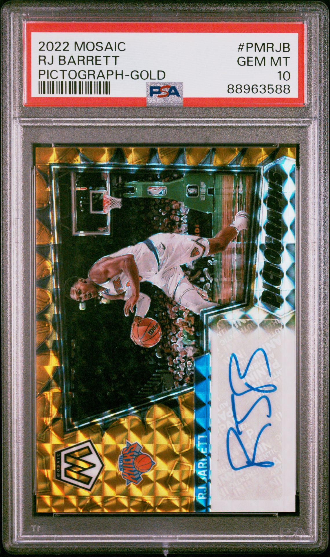 2022 Panini PANINI MOSAIC PICTOGRAPHS MOSAIC GOLD #PMRJB Rj Barrett front