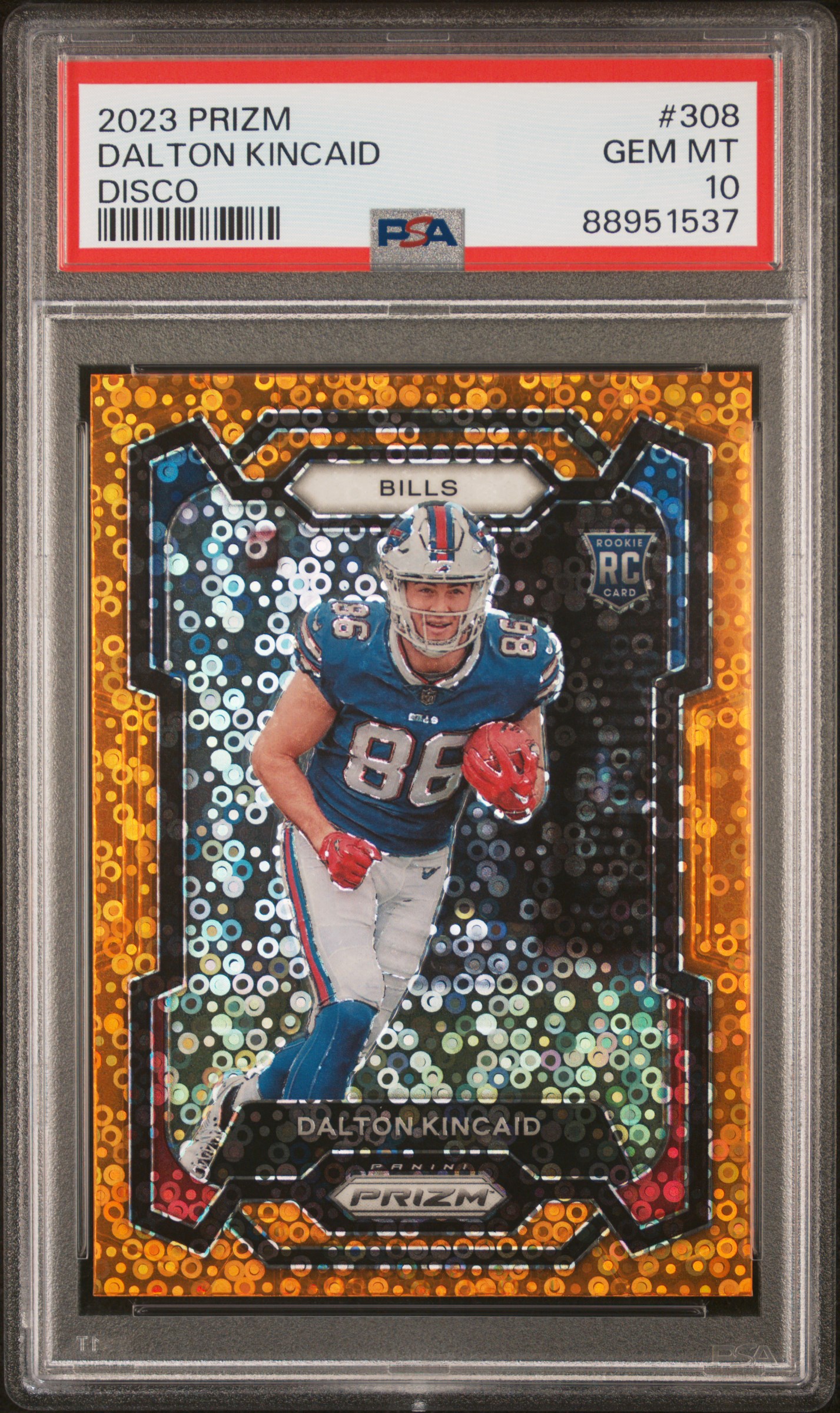 2023 Panini Prizm Disco #308 Dalton Kincaid Rookie Card – PSA GEM MT 10