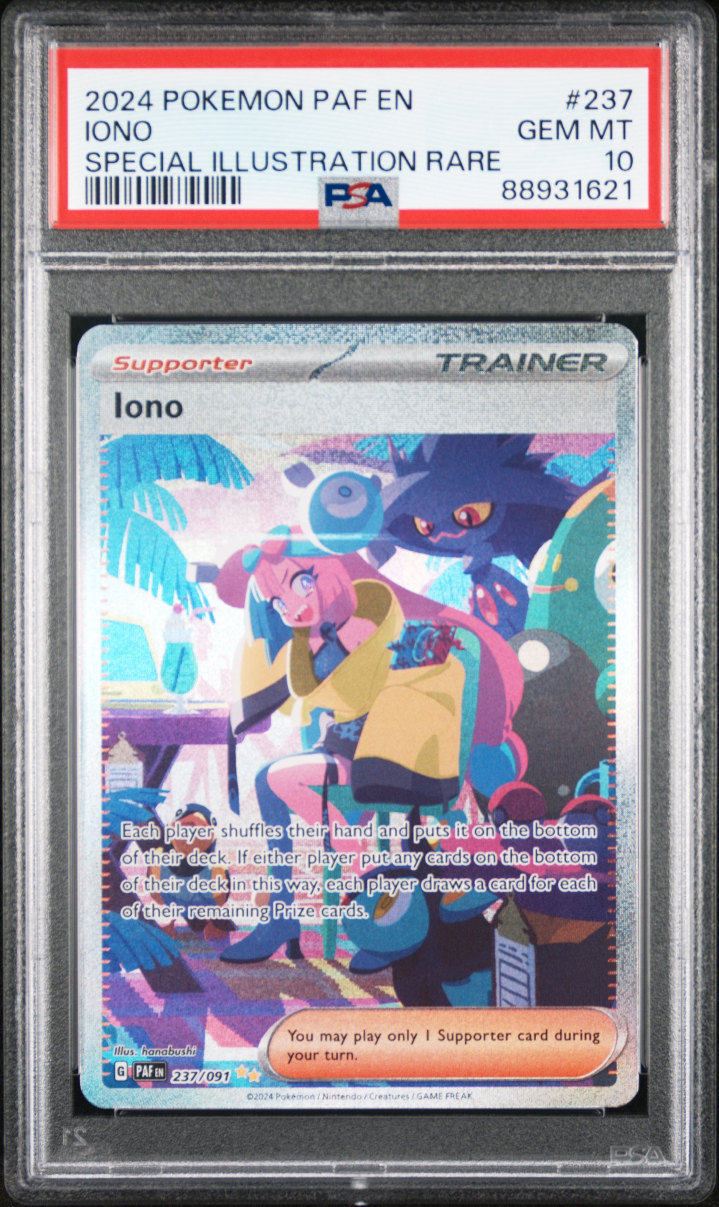 2024 #237 Iono PSA 10 Paf EN-Paldean Fates