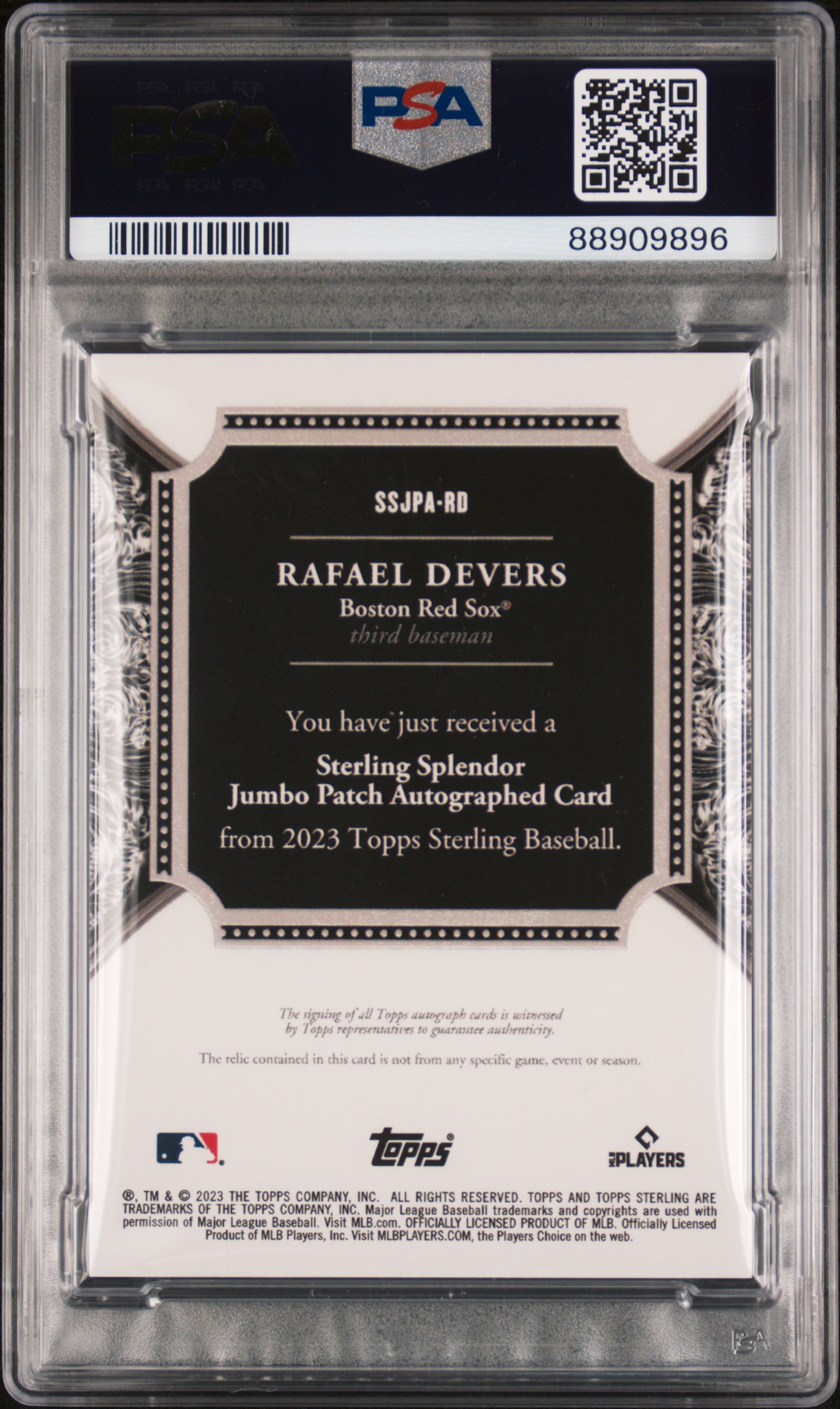2023 RAFAEL DEVERS TOPPS STERLING STERLING SPLENDOR JUMBO