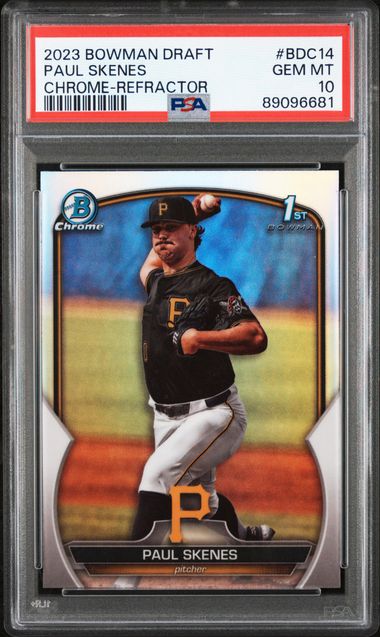 2023 Bowman Bowman Draft Refractor #BDC-14 Draft Paul Skenes Chrome-Refractor front