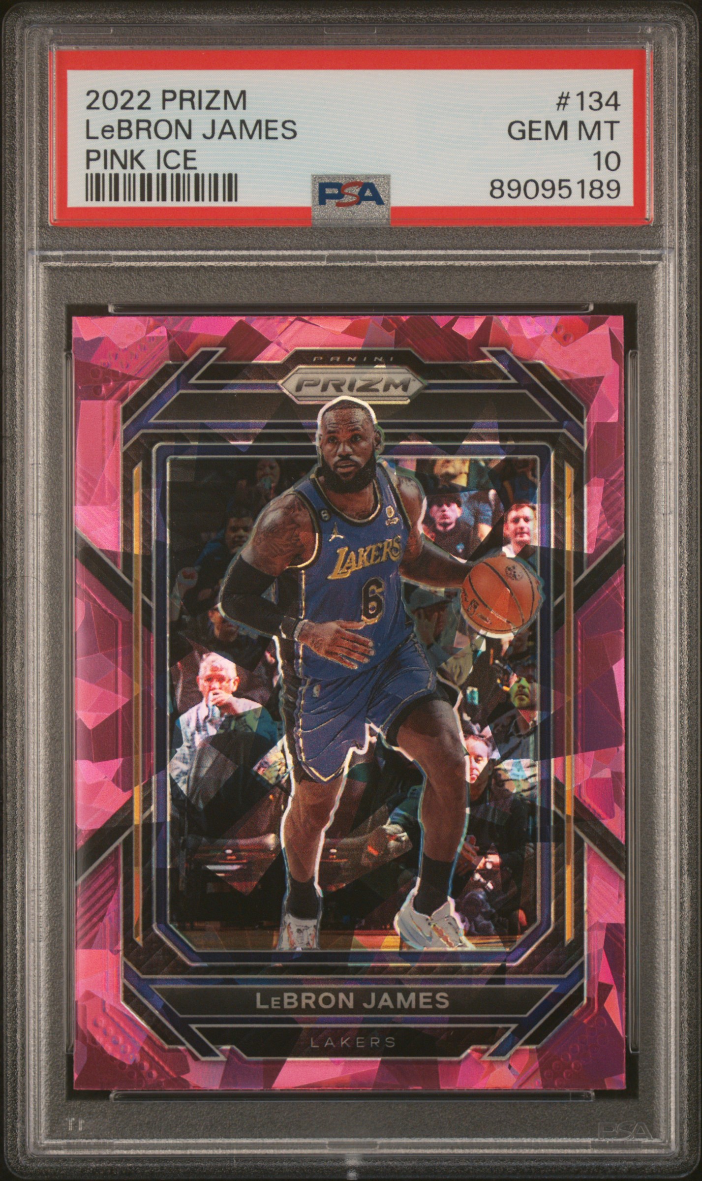 2022-23 Panini Prizm Pink Ice #134 LeBron James – PSA GEM MT 10