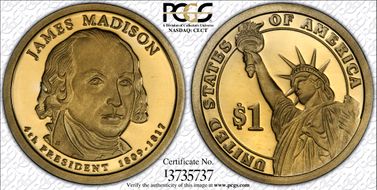 2007-S $1 James Madison PR70DCAM
