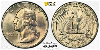 1951-D/D 25C RPM, FS-501 MS66