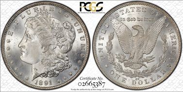 1891-CC $1 MS65+ 