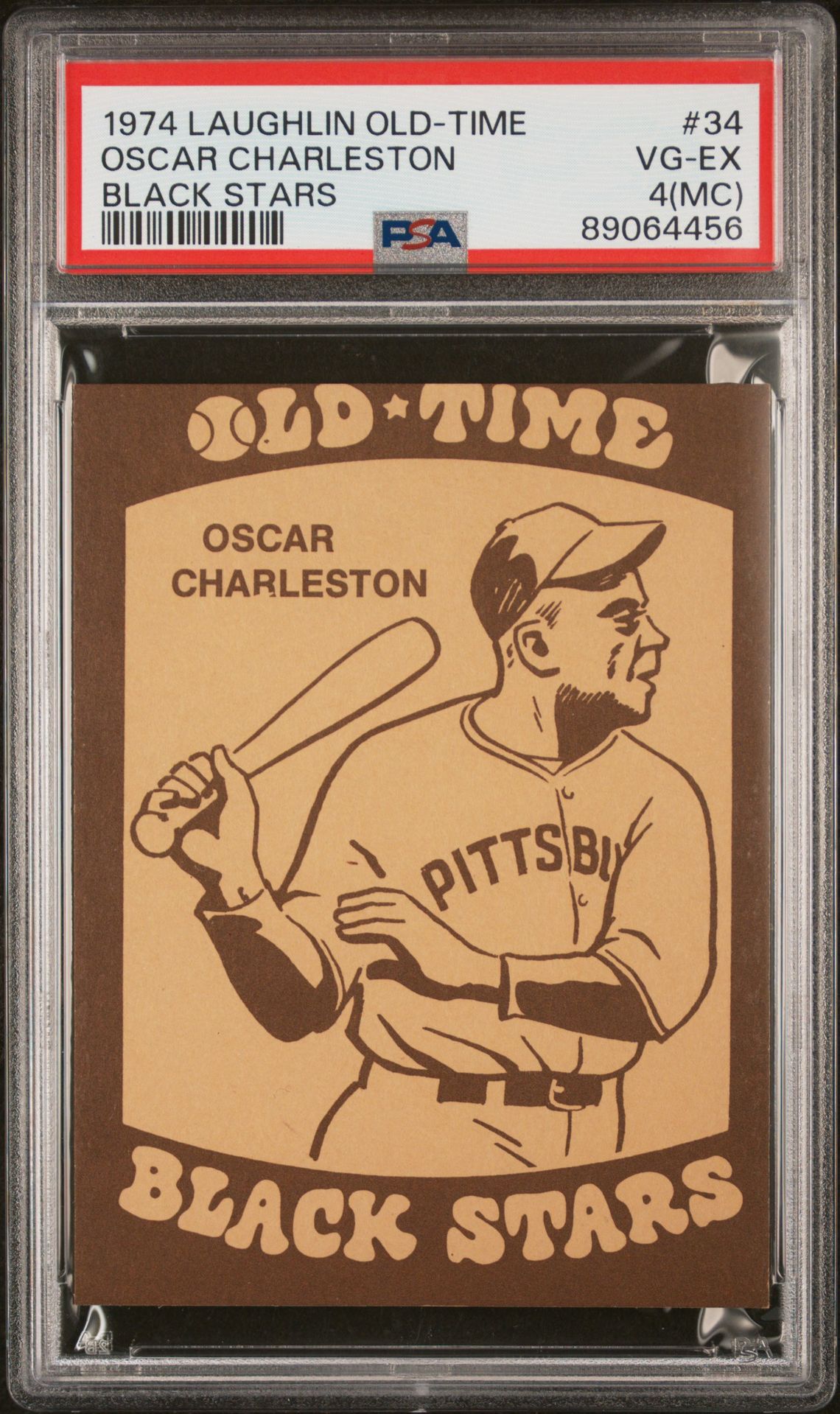 1974 Laughlin Old-Time Black Stars Oscar Charleston #34 (Black Stars) Vg-Ex 4 (Mc) front