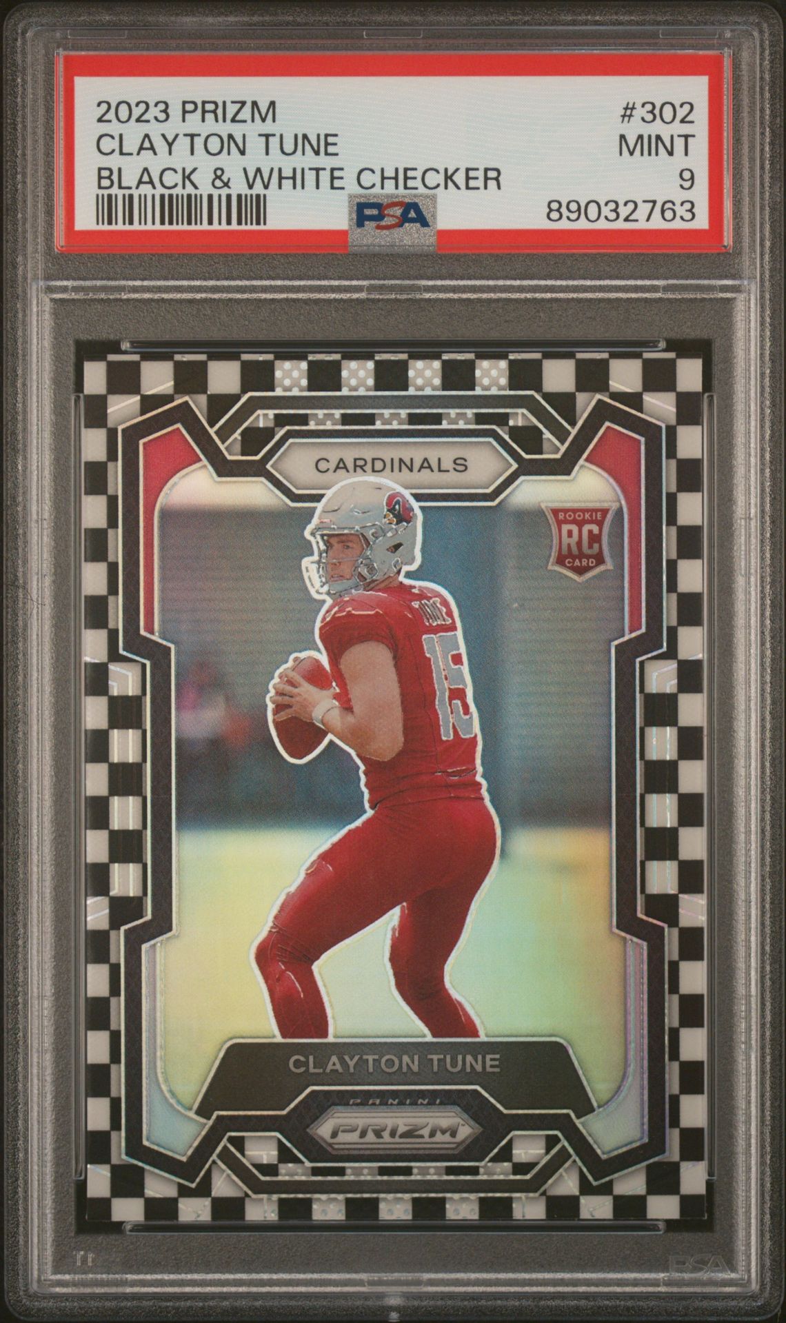 2023 Panini PANINI PRIZM BLACK & WHITE CHECKER #302 Clayton Tune front