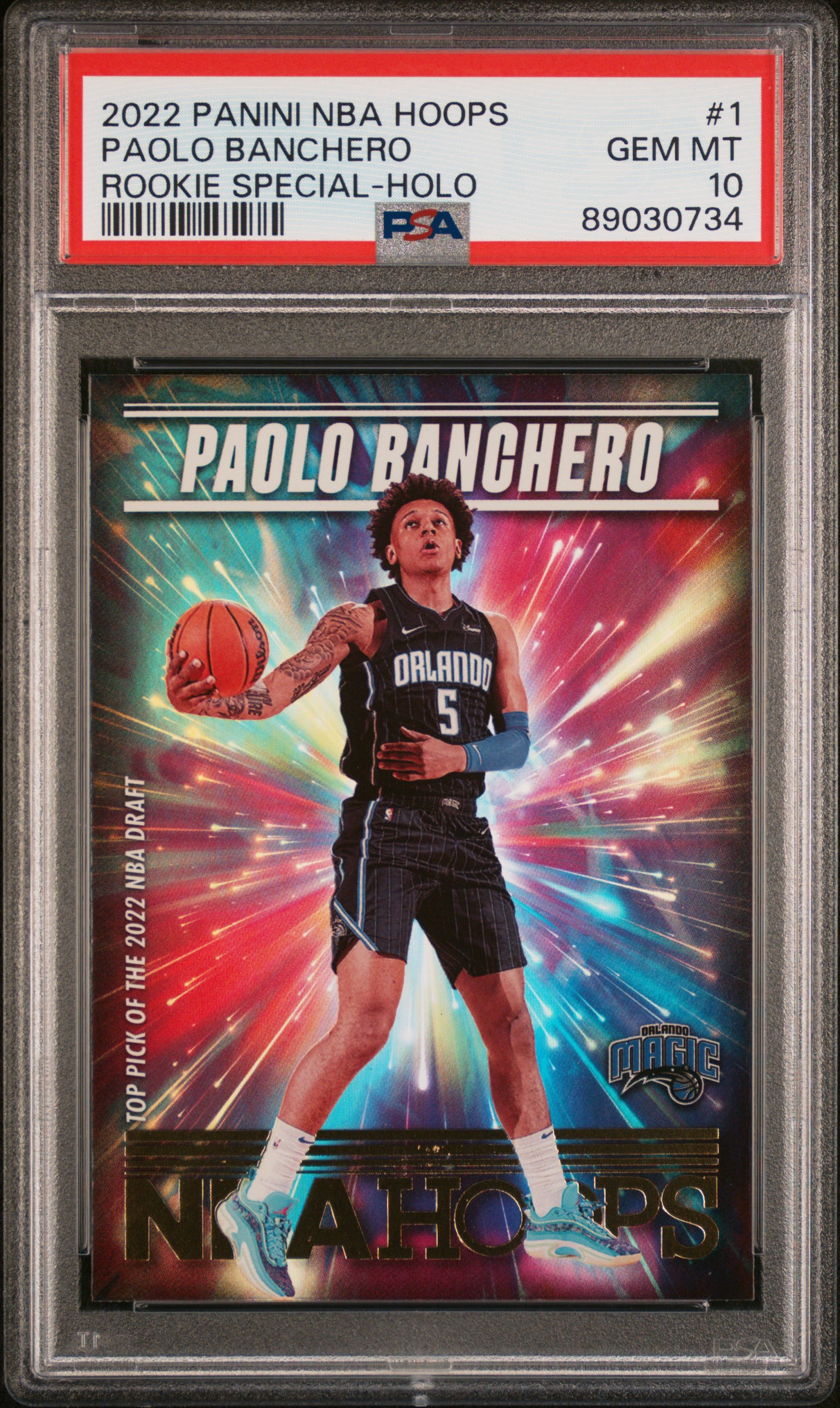 2022-23 Panini NBA Hoops Rookie Special Holo #1 Paolo Banchero Rookie Card – PSA GEM MT 10