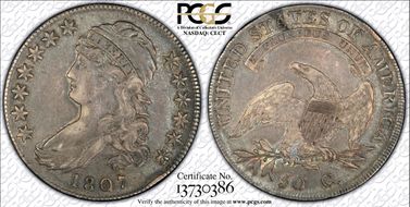 1807 50C Large Stars 50/20 XF40