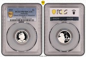 2023 $2 Queen Elizabeth II Memorial  Silver PR70DCAM