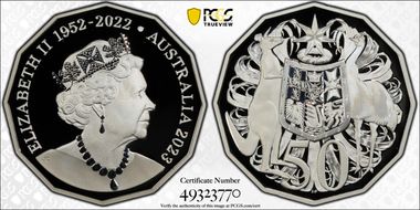 2023 50C QE II Memorial Ag PR70DCAM