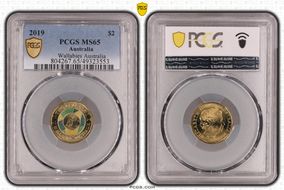 2019 $2 Wallabies Australia Colorized MS65