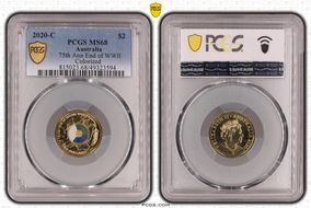 2020-C $2 75th Ann End of WWII Colorized MS68