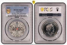 2023 50C AC/DC 50th Anniversary Colorized MS67