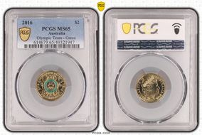 2016 $2 Olympic Team - Green Colorized MS65