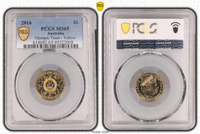 2016 $2 Olympic Team - Yellow Colorized MS65