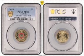 2016 $2 Olympic Team - Red Colorized MS65