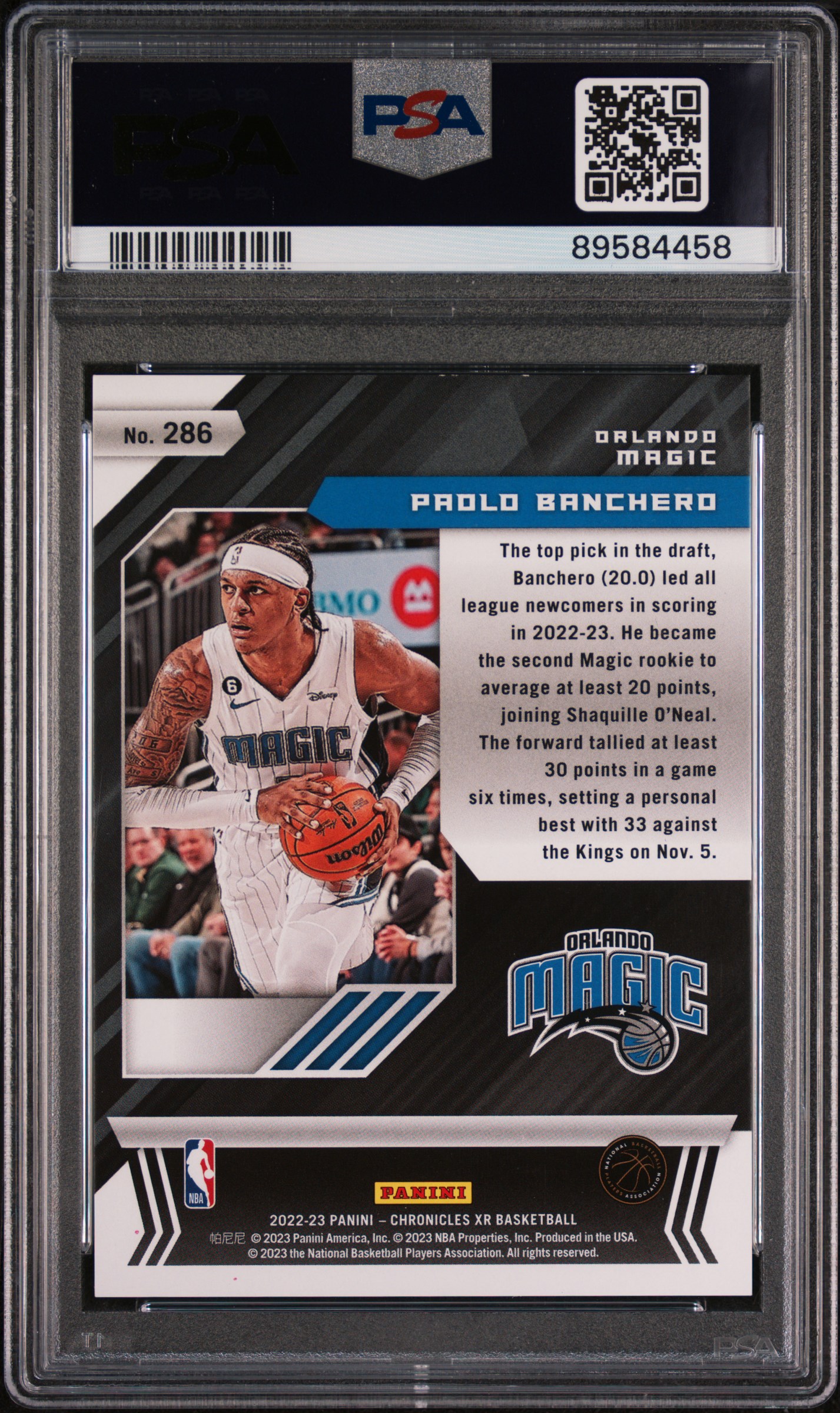 2022 Panini Chronicles Paolo Banchero #286 (Asia Lucky Envelopes) Nm-Mt 8 back