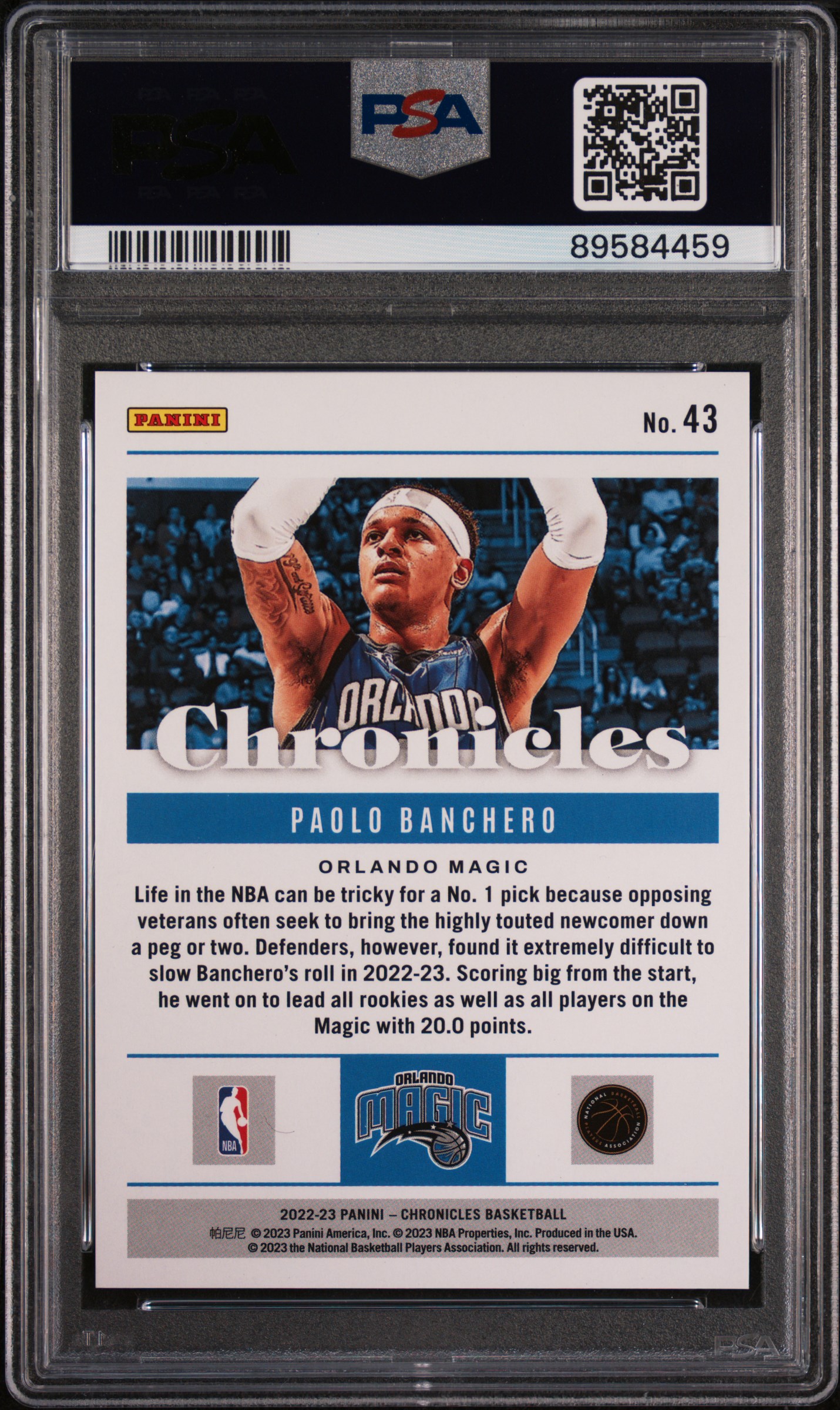 2022 Panini Chronicles Paolo Banchero #43 (Asia Lucky Envelopes) Mint 9 back