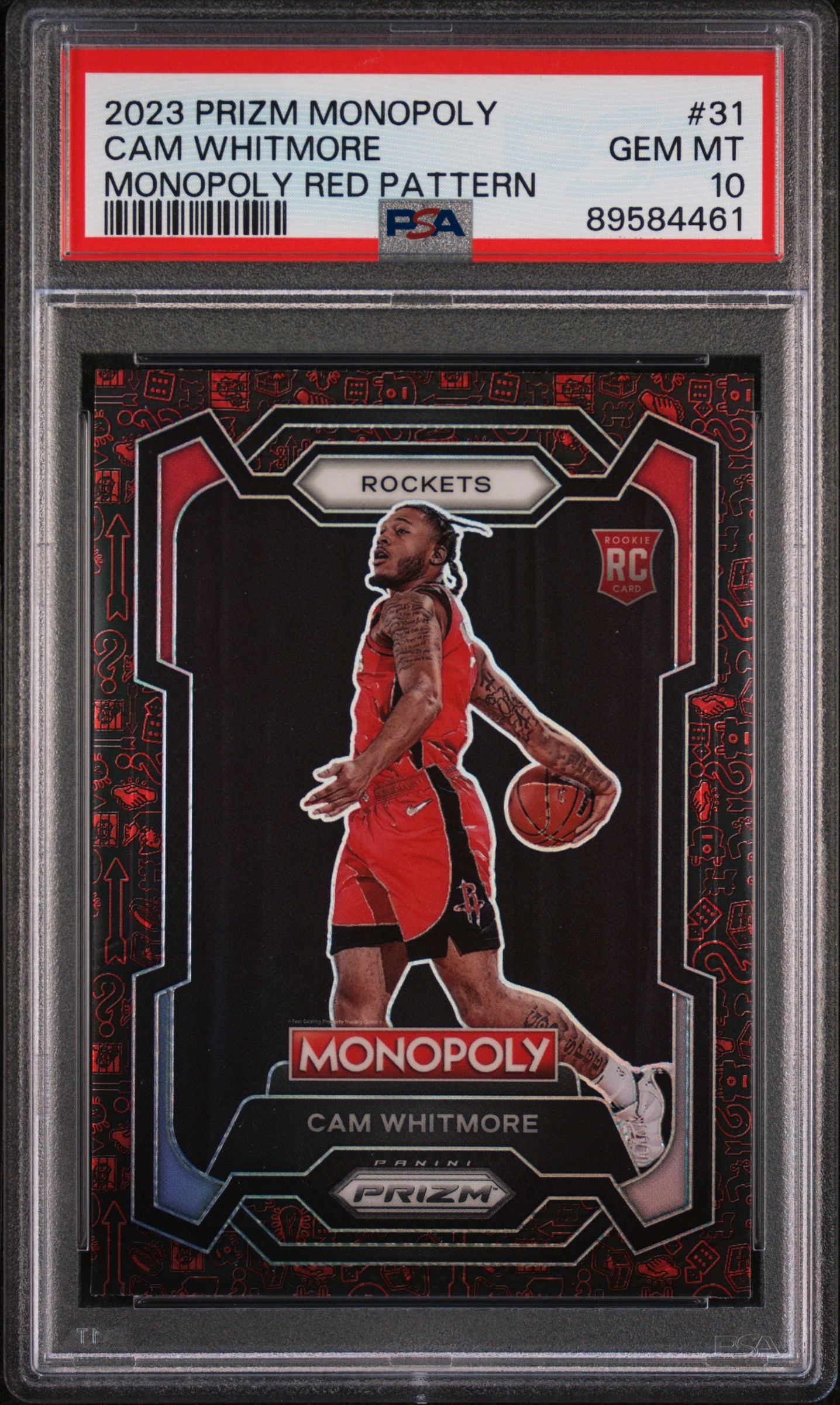2023 Panini Prizm Monopoly Cam Whitmore #31 (Monopoly Red Pattern) Gem Mt 10 front