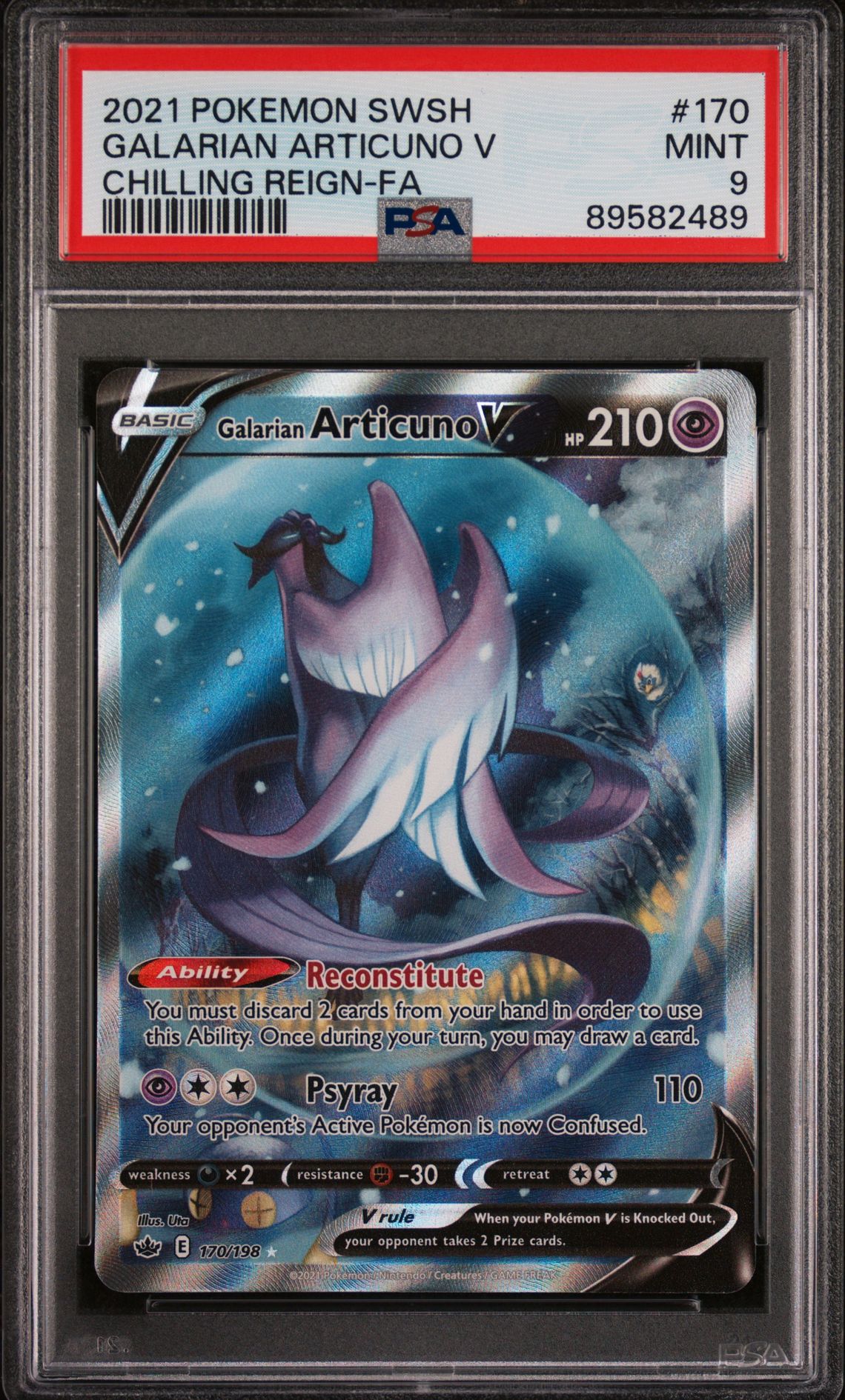 2021 Pokemon POKEMON SWORD & SHIELD CHILLING REIGN FA #170 Galarian Articuno V front