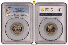 2019 $2 Police Remembrance Colorized MS67