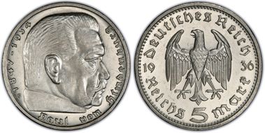 1936-G 5 Mk No Swastika J-360 PR61CAM