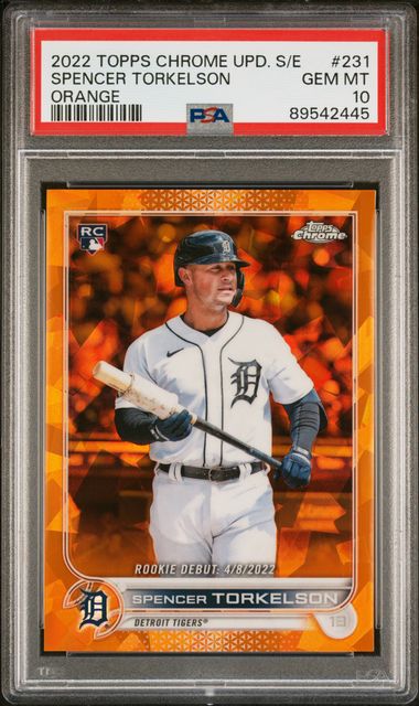 2022 Topps TOPPS CHROME UPDATE SAPPHIRE EDITION ORANGE #231 Spencer Torkelson front