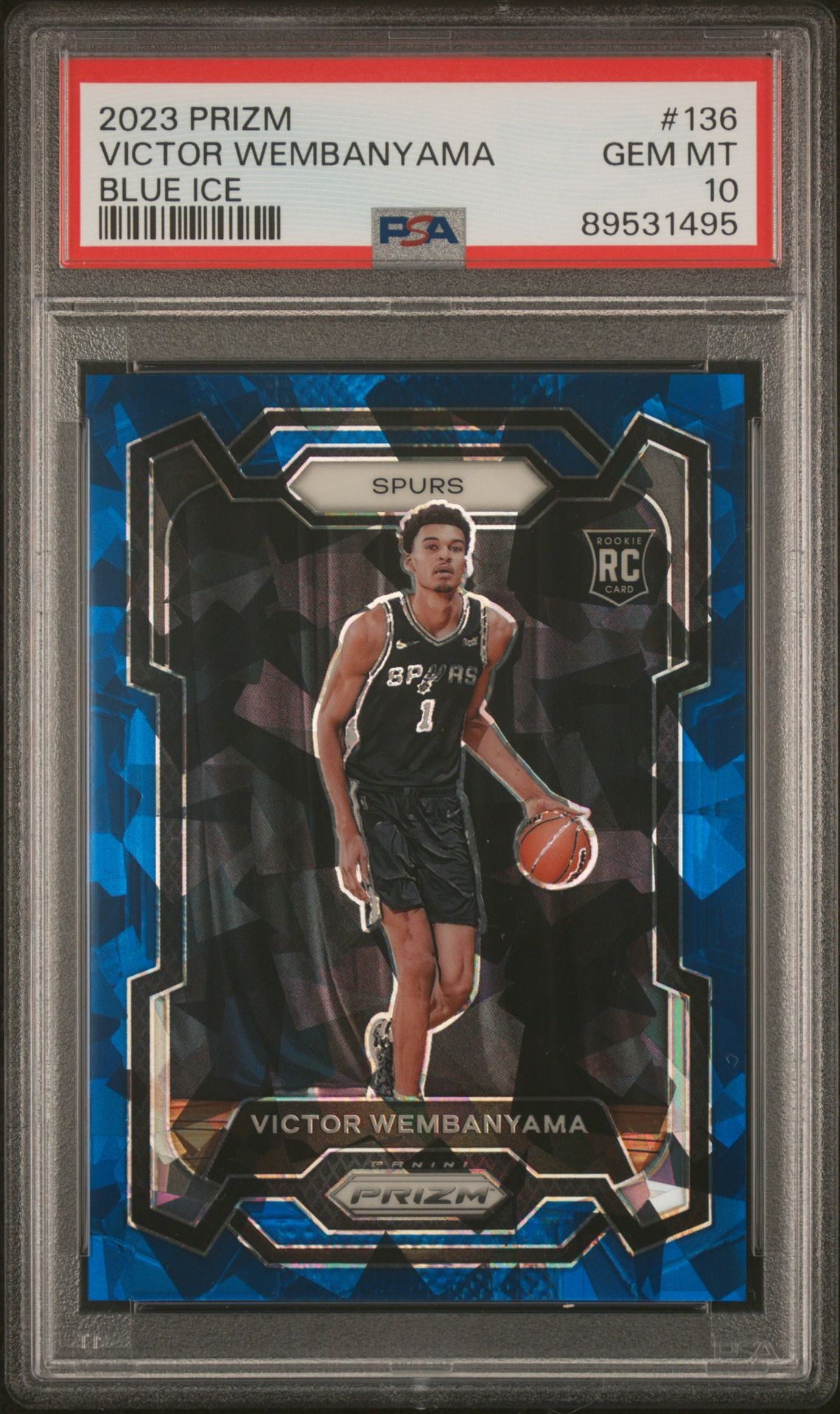 2023 Panini PANINI PRIZM Blue Ice #136 Victor Wembanyama front