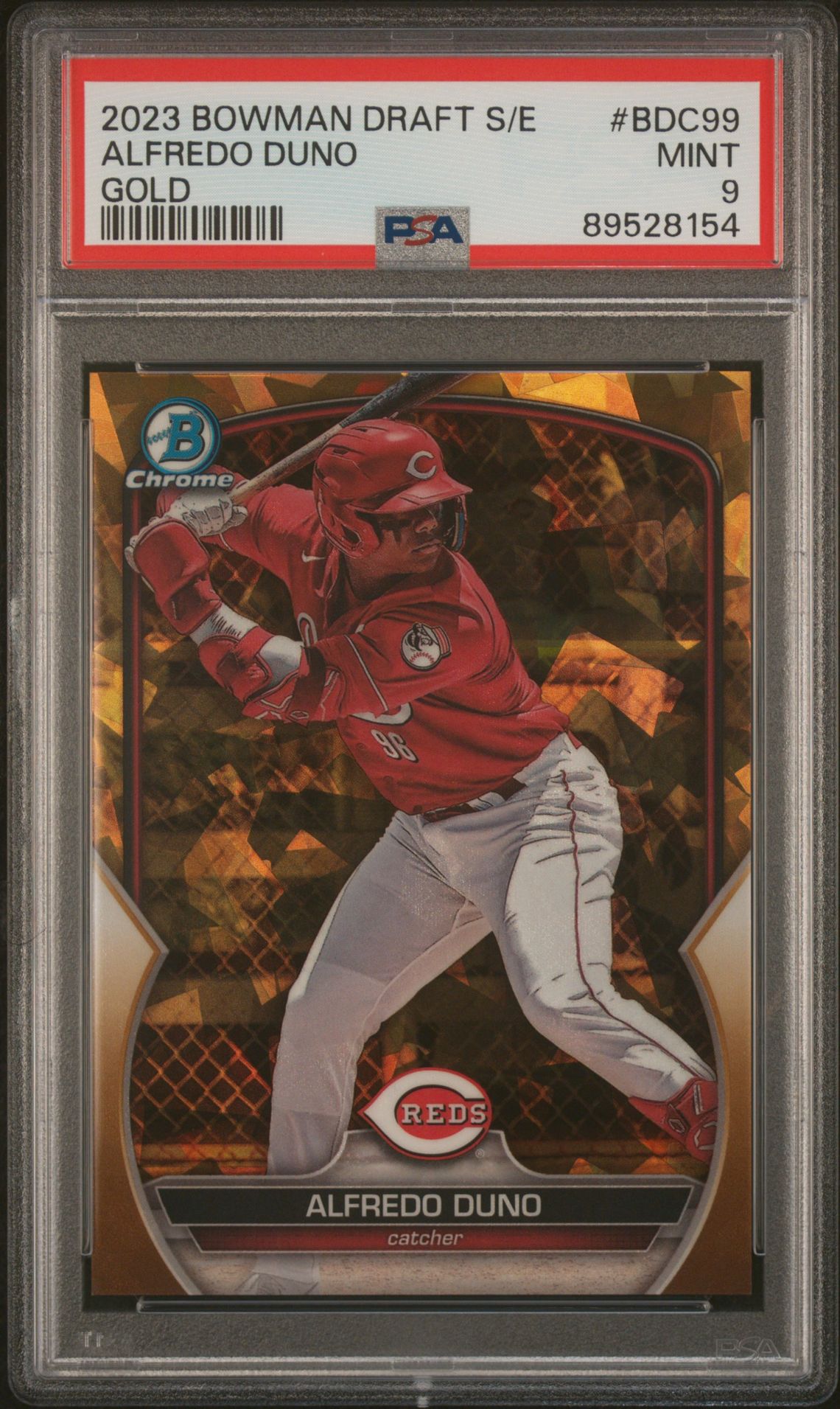 2023 Bowman Draft Sapphire Edition Alfredo Duno #Bdc99 (Gold) Mint 9 front