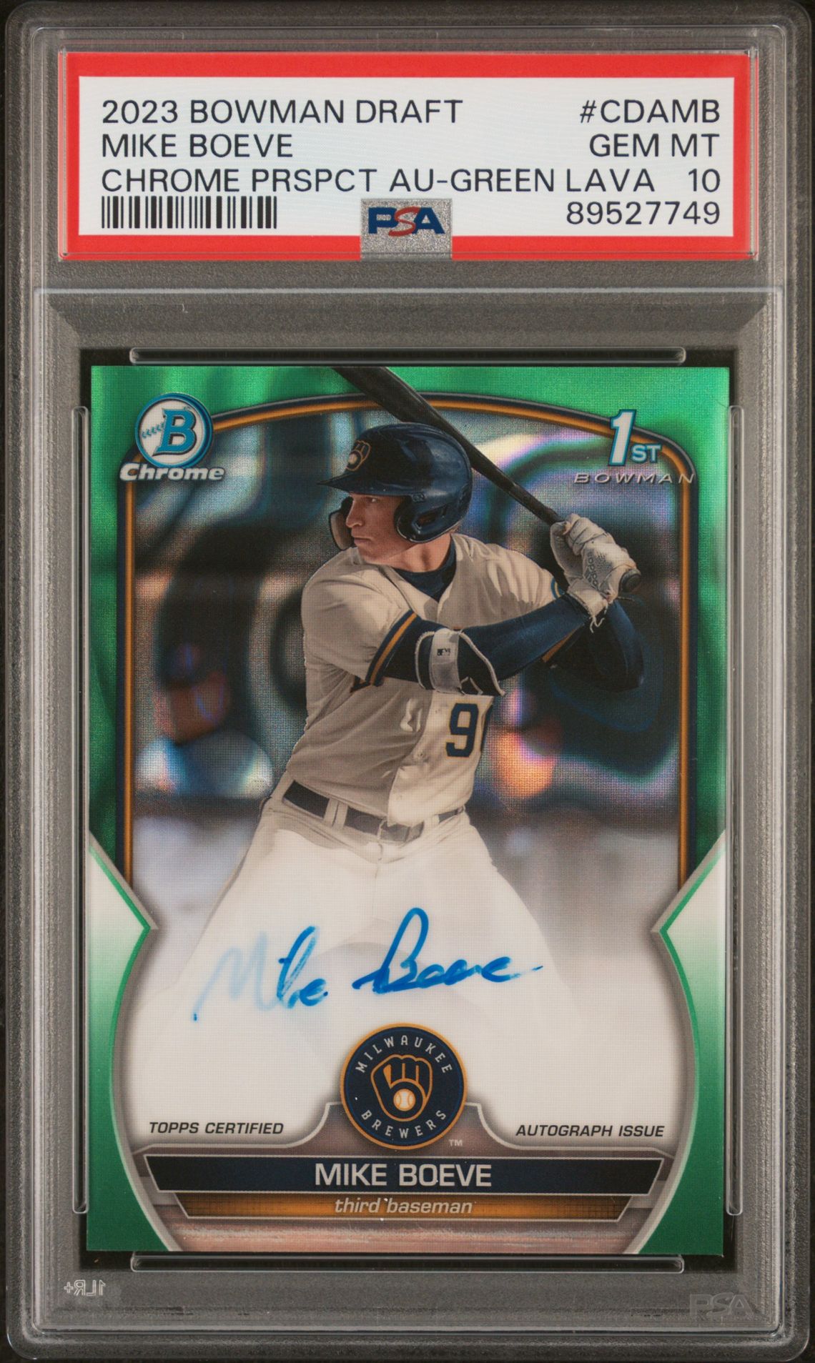 2023 Bowman BOWMAN DRAFT CHROME PROSPECT AUTOGRAPH Refractor #CDAMB Mike Boeve front