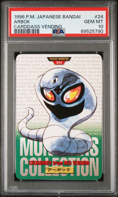 Arbok card PSA 10, cert 89525790